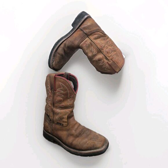 NIB MEN JUSTIN SE3117 Steel Toe Boots  Size 8.5D Brown Leather main image 6